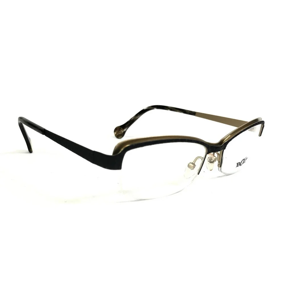 BOZ Eyeglasses Frames VIOLET 0050 Black Gilded Gold Cat Eye 53-17-140